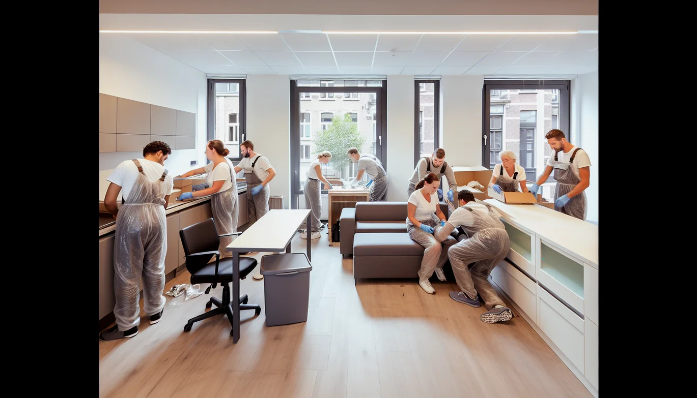 Professionele appartementontruiming in uitvoering