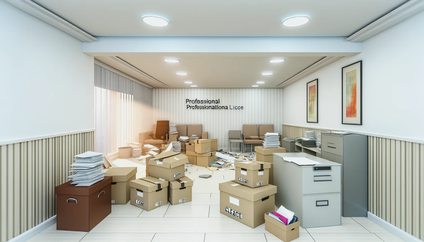 Team klaar voor ontruiming van een appartement