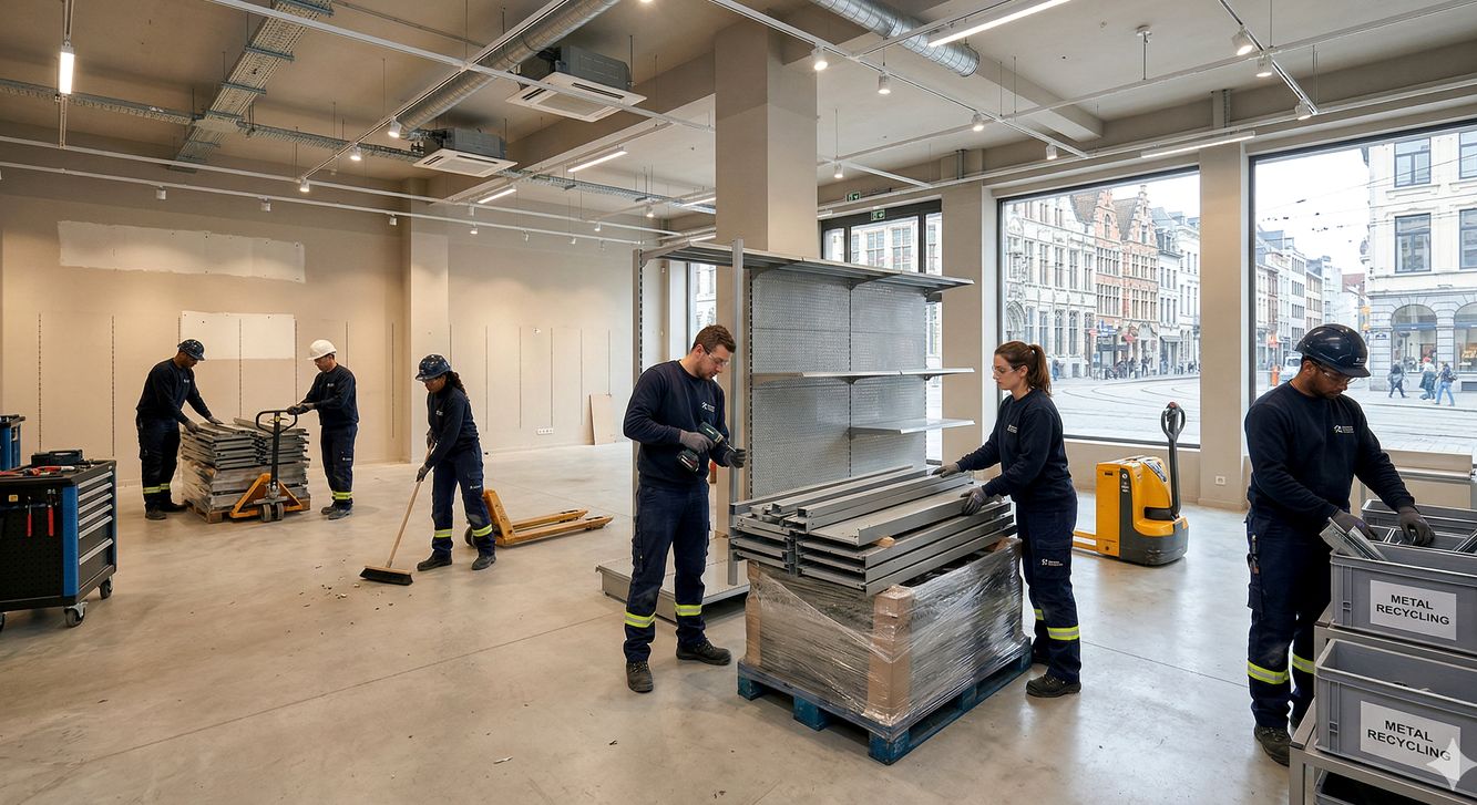 Ontruiming van een handelspand in Antwerpen